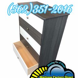 Five Drawer Grey With White Chest Dresser New !