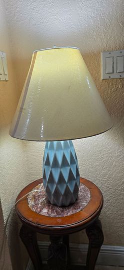 Table lamp with fabric shade