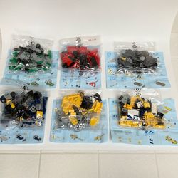 Lot of (6) New Building Block/Brick Kits - Vehicles and Dinosaurs