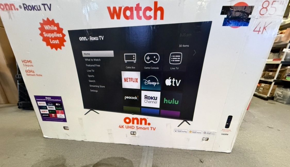 85. Tv ONN smart 4K HGTV $55 down on financing free delivery six month warranty.