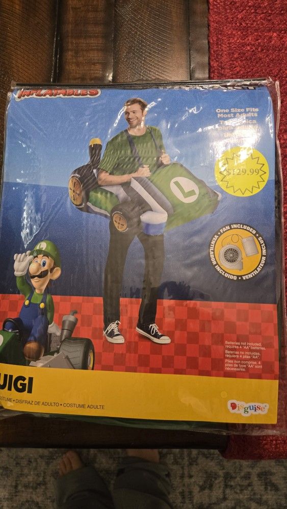 New Mario Cart Luigi Costume Adult