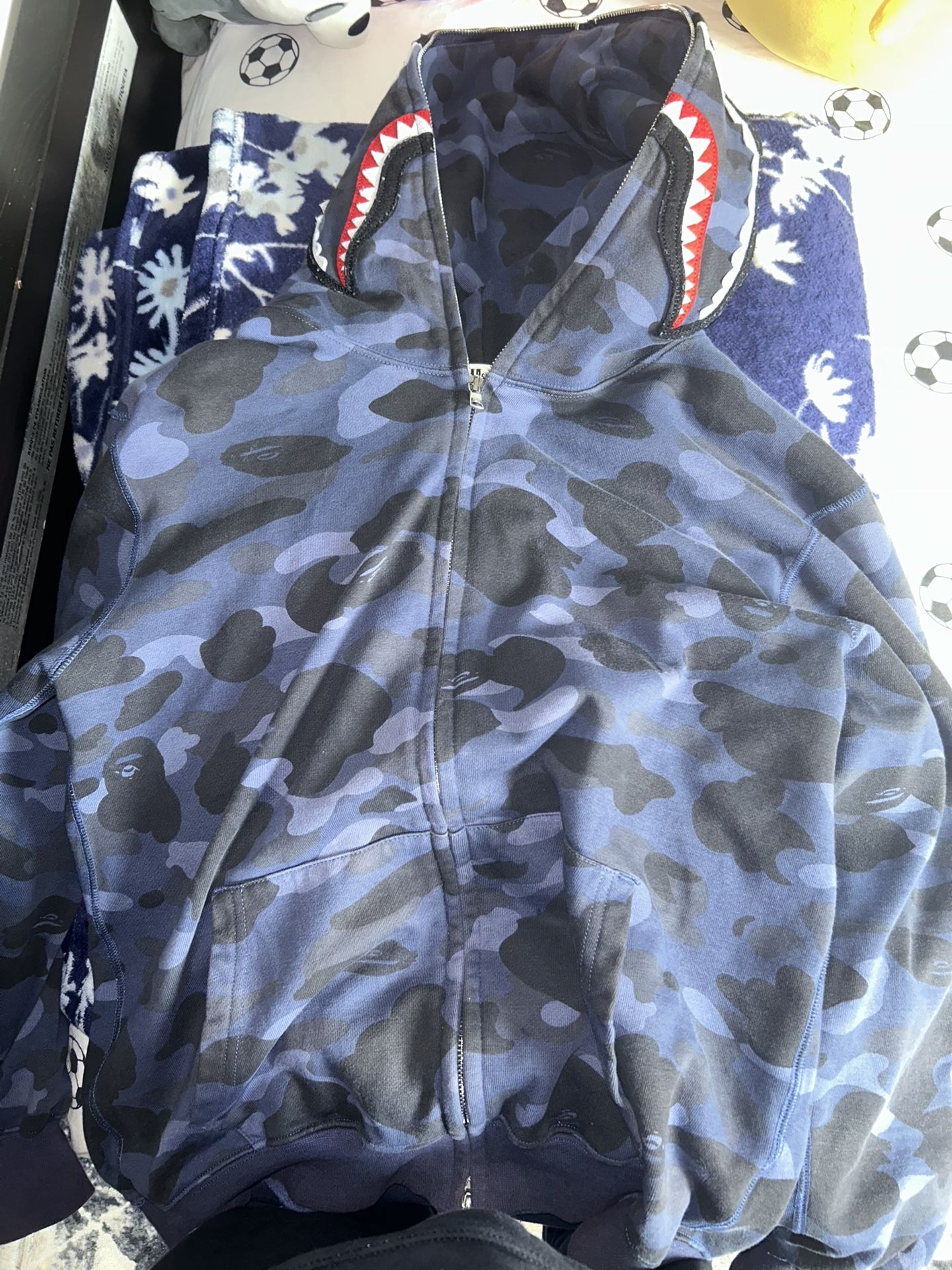 Dark Blue Bape Hoodie.