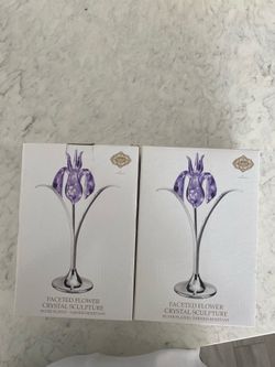 Faceted flower crystal sculpture