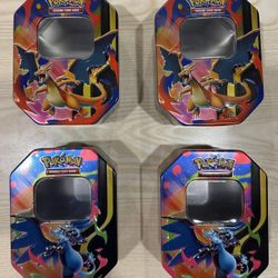 Pokemon Charizard X-Y Empty Tins (Lot Of 4) 