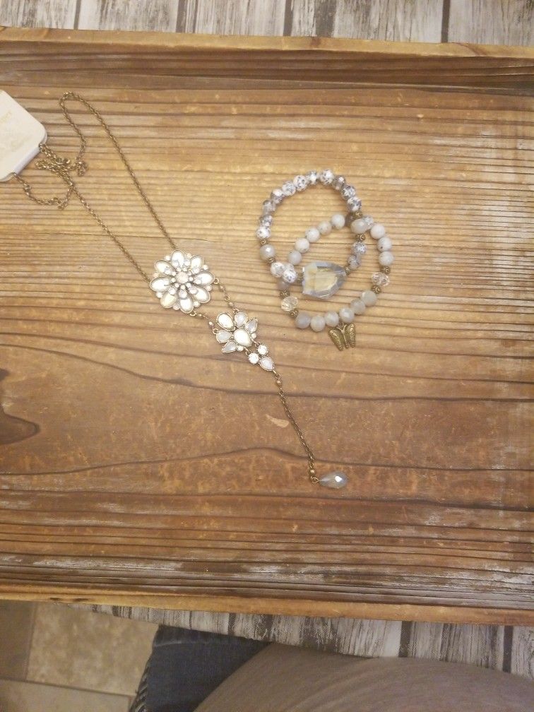 Crystal Necklace & Bracelet set