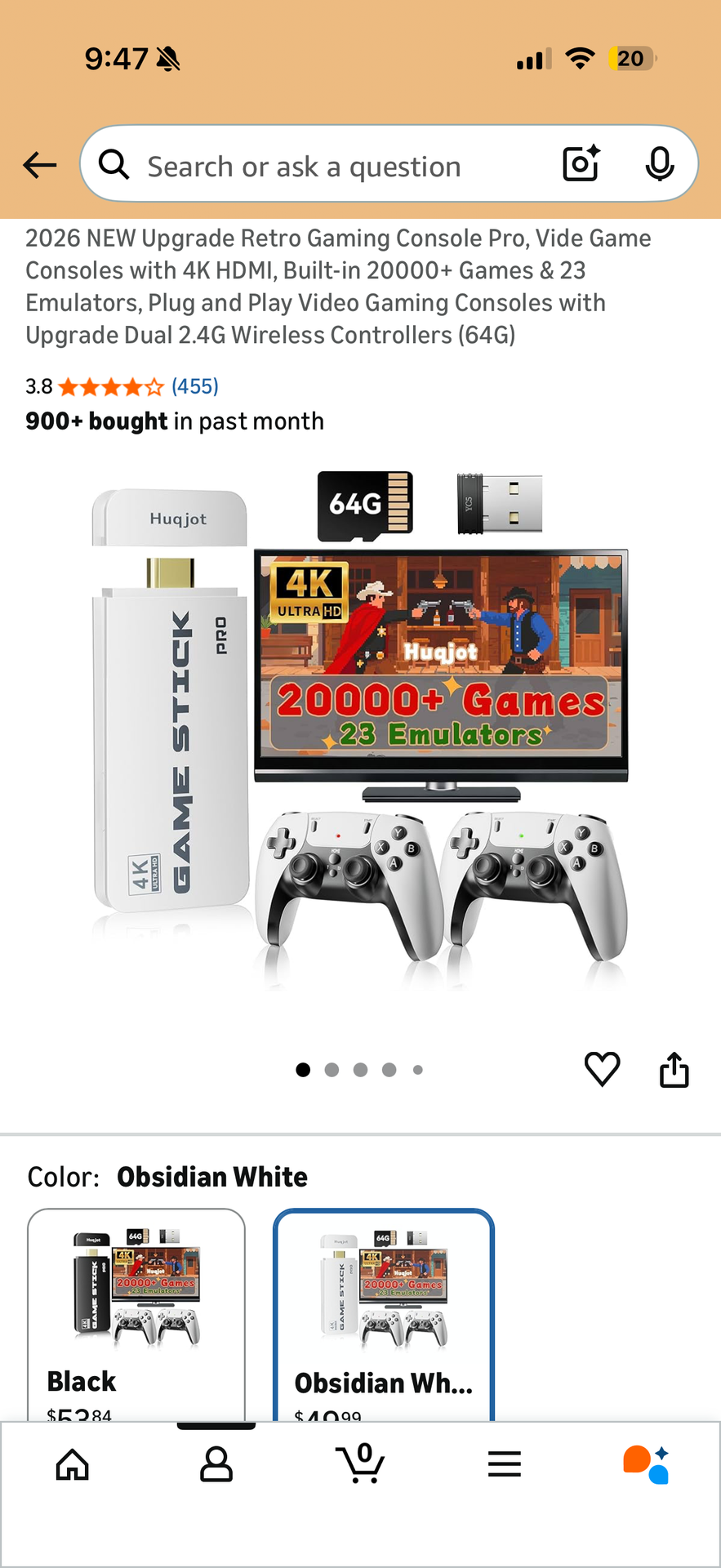 Brand new 2026 NEW Upgrade Retro Gaming Console Pro, Vide Game Consoles with 4K HDMI, Built-in 20000+ Games & 23 Emulators, Plug and Play Video Gaming