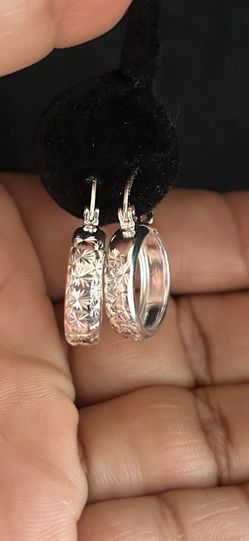 New Sterling Silver 925 Hoops Earrings 