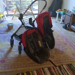 Evenflo Pivot Car seat/ Detachable Stroller 