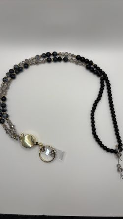 18 Inch Custom Long Dark Colored Bead Lanyard