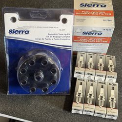 *NEW* Sierra Tune-Up Kit, Sierra Fuel/Water Separating Filter, 8x NGK V-Power Spark Plugs