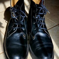 Men's Leather Boots - Black Size 10.5