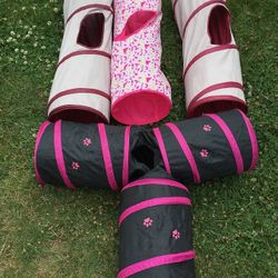 Lot of 4 Medium Cat or Small Dog Play Tunnels