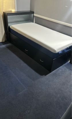 Twin Bed Frame with storage  + Memory Foam Mattress