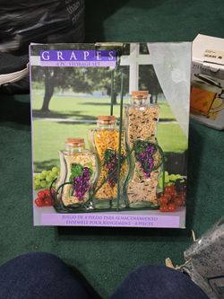 Glass Grapes Storage Set
