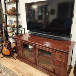 Solid Wood Entertainment Center, Media Console, Excellent Shape