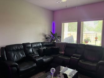 Black leather couch