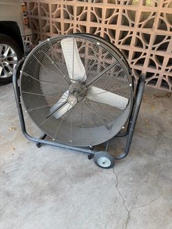 Large Industrial Drum Fan with Wheels