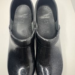 Dansko Professional Black Glitter Clogs Women's Size EU42