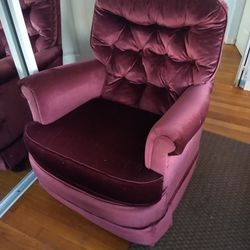 Swivel Purple Velvet Chair