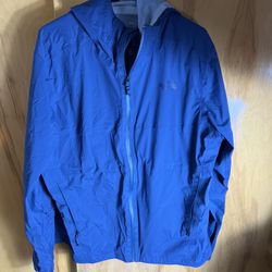 blue hooded The North Face DryVent rain jacket Unisex Women-XL  Men-Large 