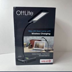 OttLite LED Desk Lamp with Wireless Charging Stand