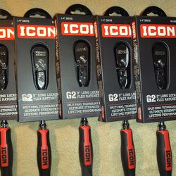 ICON G2 9" Locking Flex Ratchets 1/4" Drive