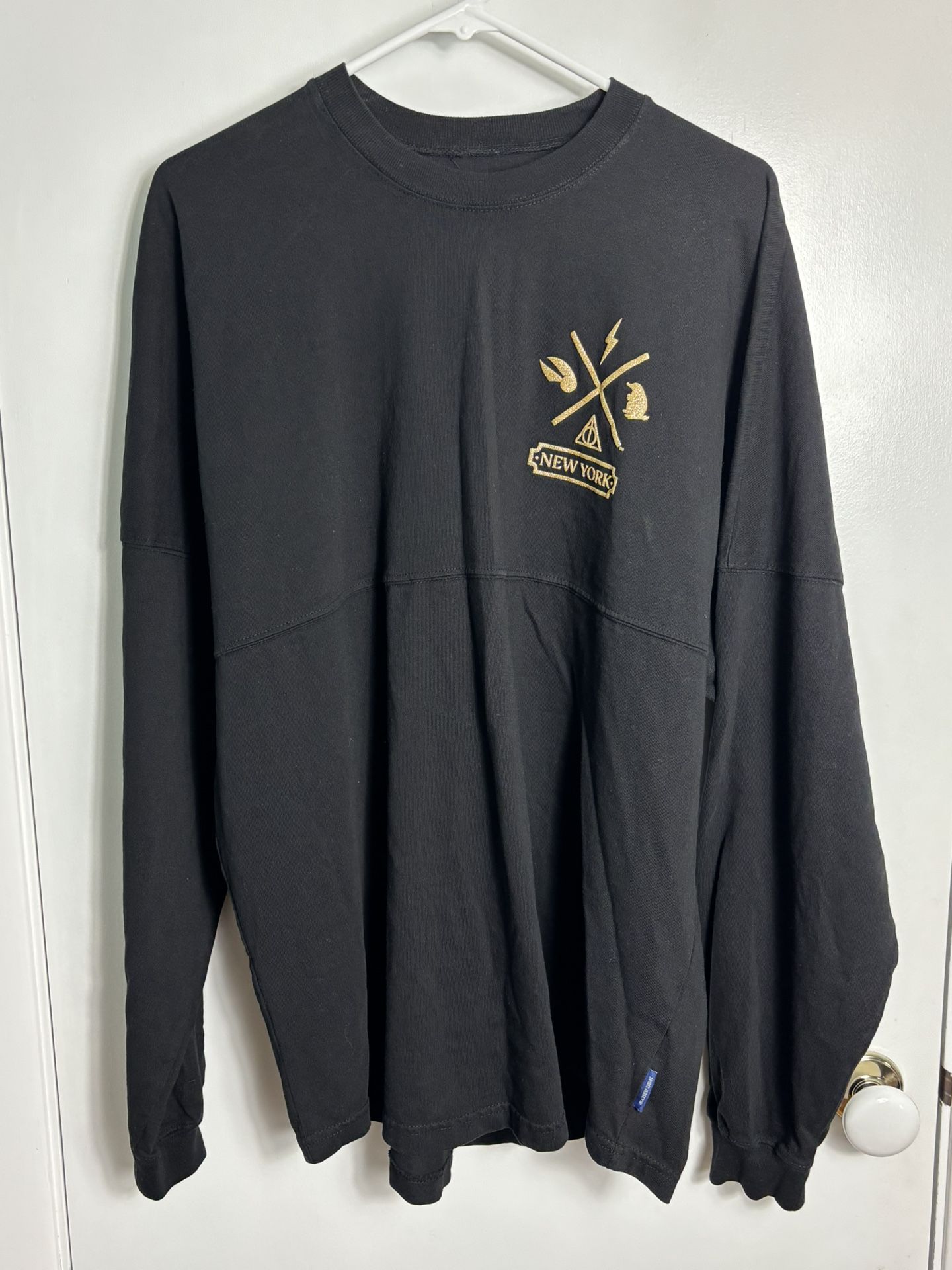 Harry Potter Wizarding World New York Black Gold Exclusive Spirit Jersey Size L