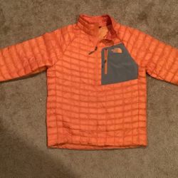Men’s Small NorthFace Half Zip Pull Over Ski Jacket Orange