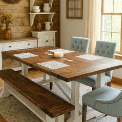 Custom Made Indoor And Outdoors Farmhouse Dining Tables. 