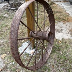 Antique Cast Iron Spoked Wheel