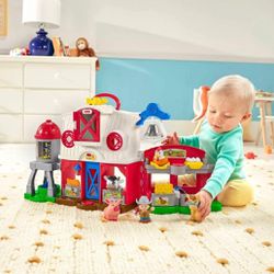 Fisher-Price Little People Toddler Learning Toy Caring For Animals Farm Interactive Playset With Smart Stages For Ages 1+ Years