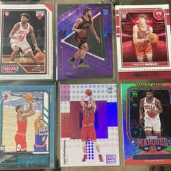 6 card NBA basketball Bulls Patrick Williams Lauri Markkanen Matas Buzelis Rc  rookie cards All cards are In good condition near mint to mint - gem. .