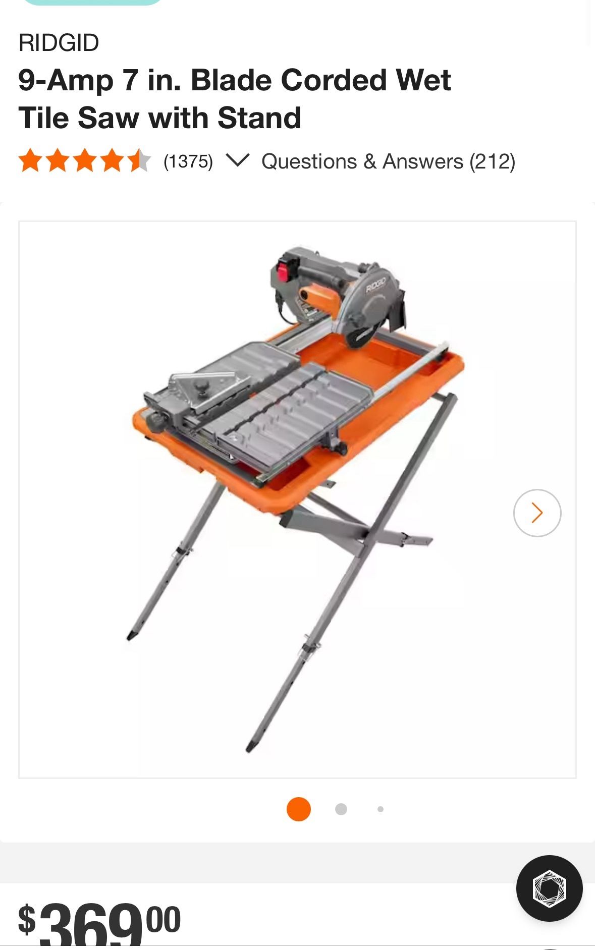 9-Amp 7 in. Blade Corded Wet Tile Saw with Stand