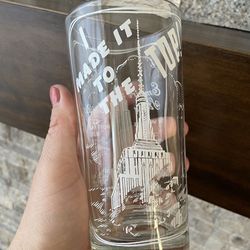 Vintage New York Empire State Building souvenir glass