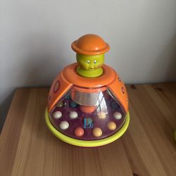 B Toys Poppitoppy Ball Popper Toy - Top Spinning Toys Baby Toddler - Push Down