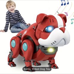 Mechanical Dog Toy | Smart Mecha Dog With Dynamic Colorful Lights And Music, Cool Ornament Electronic Crawling Dog, Abs Material, Mixed Colors