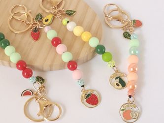 Fruit Beaded Keychain Handmade
