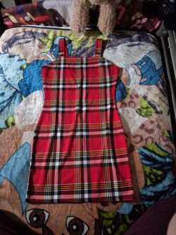 Jolie & Joy red/Brown and black plaid dress