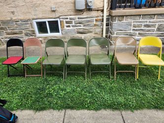 Folding Metal Chairs Lot of 7