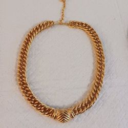 Vintage Premier Designs Gold Tone Modernist Chunky Chain Necklace