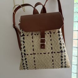 Artisanal Leather Strapped Backpack 