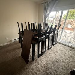Wooden Table With 6 Chairs 