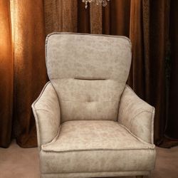 Timber Luxe Armchair Beige Sofa for Living Room, Suede Durable and Strong Fabric