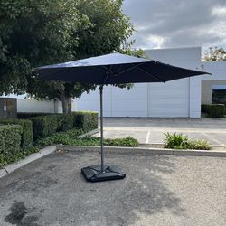 10FT Umbrella Outdoor Patio Cantilever  with Weights - NAVY BLUE 
