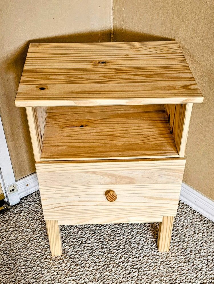 IKEA Tarva Pine Nightstand - End Table - Side Table - Natural Untreated Pine Table w/ Large Drawer