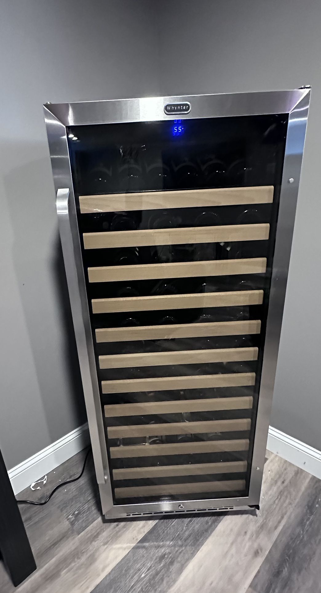 Collection & 100-Bottle Built In Stainless Steel Compressor Wine cellar with Display Rack and LED Display