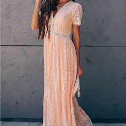 Dress women pink peach Graduacion Baptism Bautizo grad school party event 