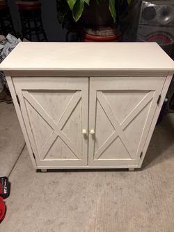 White Farmhouse Two-Door Cabinet