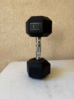 30-pound rubber hex dumbbell