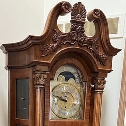 Oak Curio Grandfather Clock by Ridgeway 